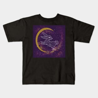 Purple lunar hare Kids T-Shirt